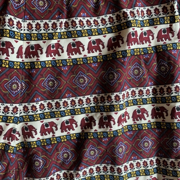 Melissa | Burgundy Elephant Tribal Print Pant - Picture 4 of 6